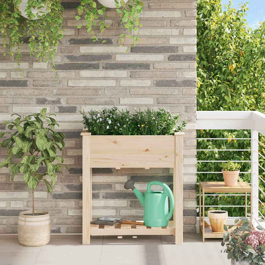 Tuin Bloempot Beige 71 x 37 x 76,5 cm Massief Vurenhout is nu te koop bij PeponiXL, paradijselijk wonen!