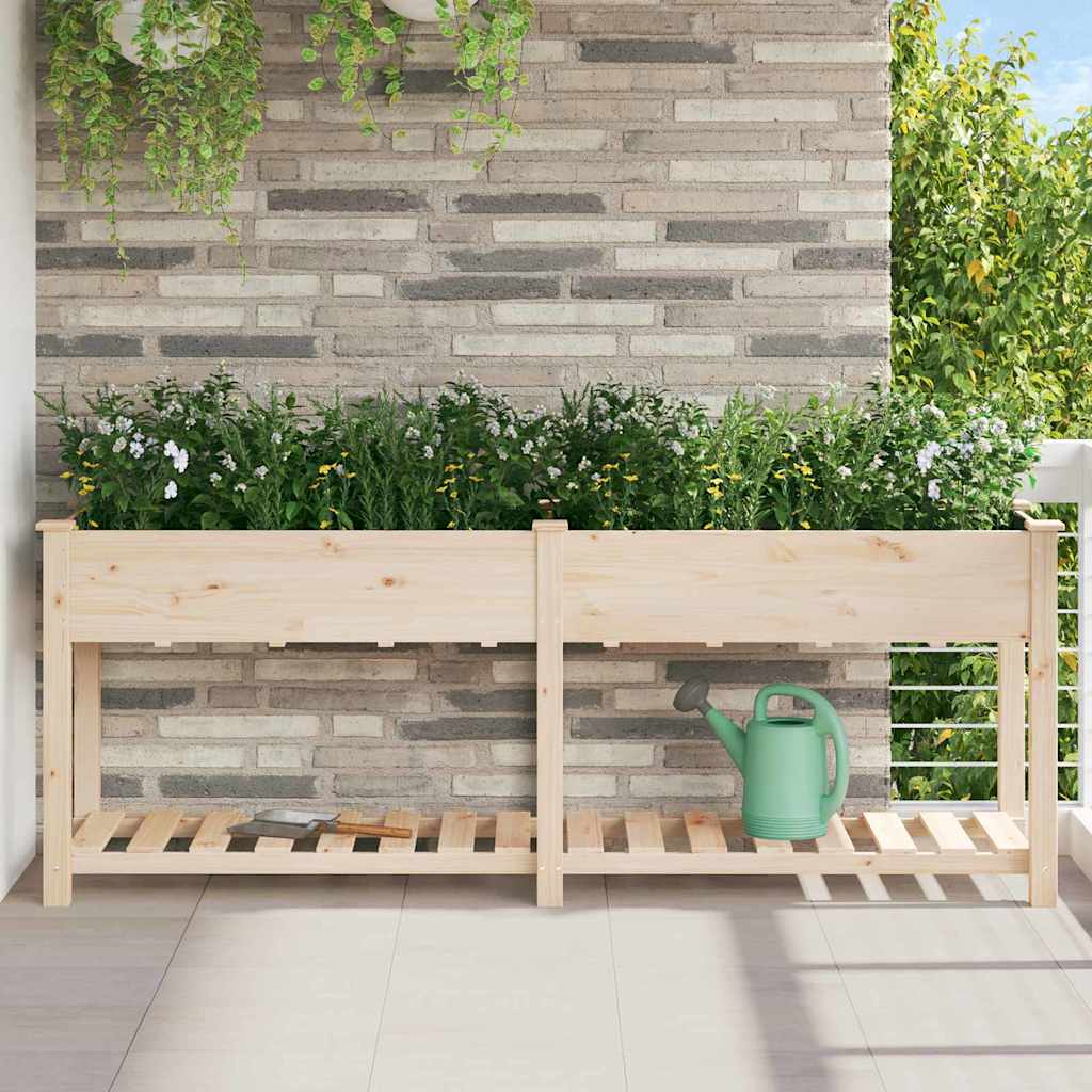 Tuin Bloempot Beige 203 x 53 x 76,5 cm Massief Vurenhout is nu te koop bij PeponiXL, paradijselijk wonen!