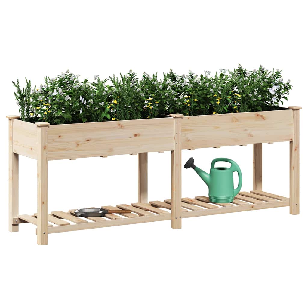 Tuin Bloempot Beige 203 x 53 x 76,5 cm Massief Vurenhout is nu te koop bij PeponiXL, paradijselijk wonen!