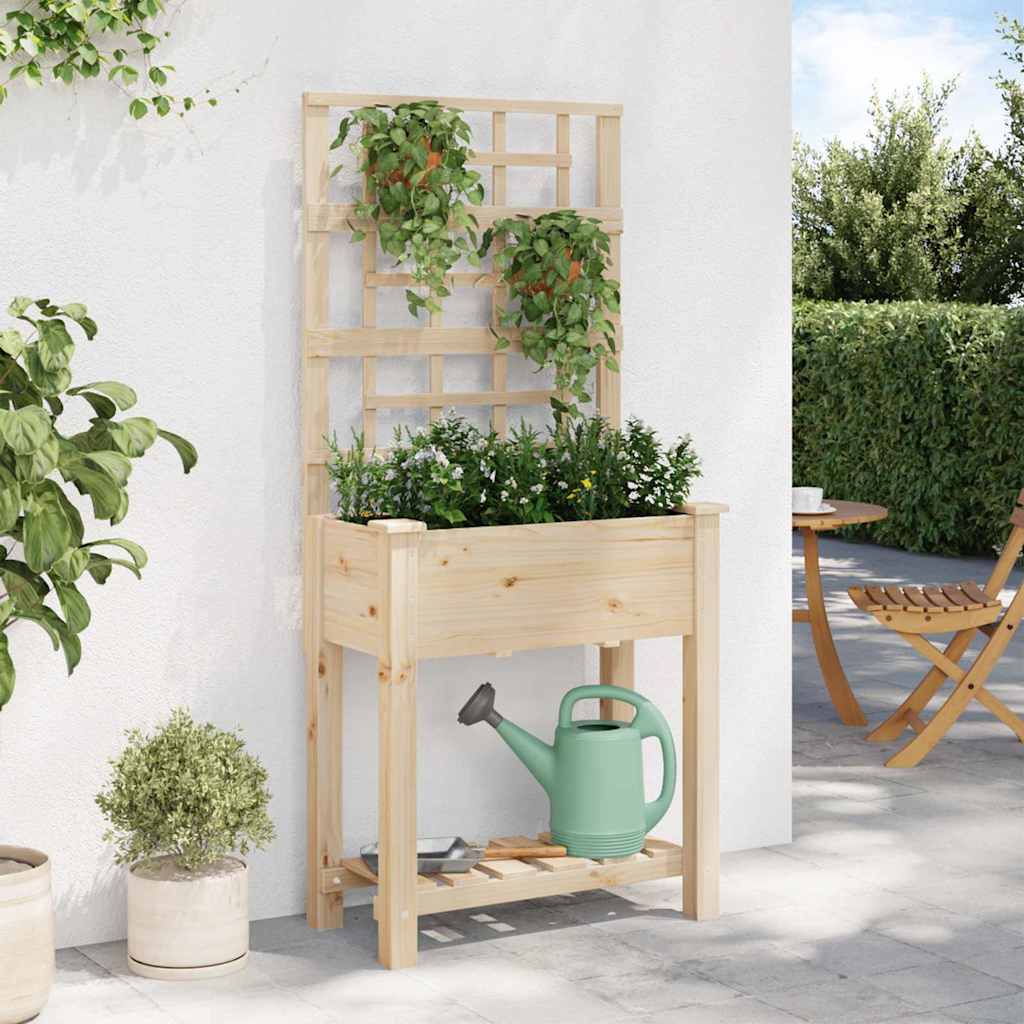 Tuin Bloempot Beige 71 x 38 x 152 cm Massief Vurenhout is nu te koop bij PeponiXL, paradijselijk wonen!