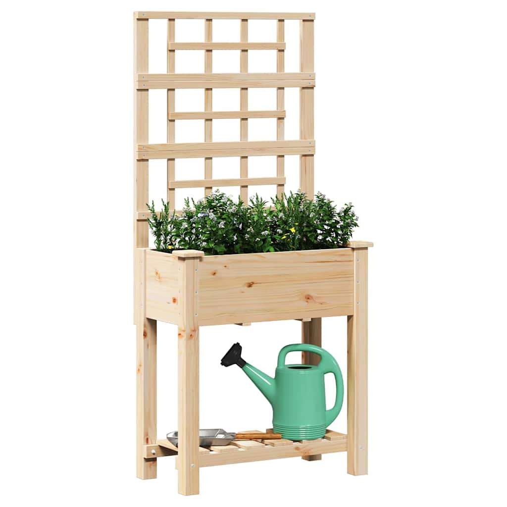 Tuin Bloempot Beige 71 x 38 x 152 cm Massief Vurenhout is nu te koop bij PeponiXL, paradijselijk wonen!