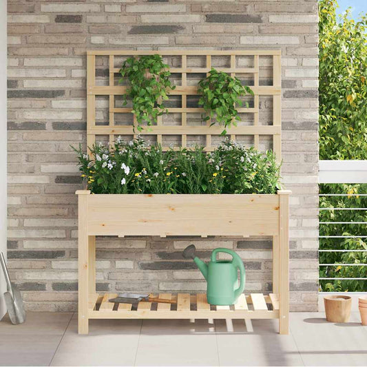Tuin Bloempot Beige 115 x 60,5 x 153 cm Massief Vurenhout is nu te koop bij PeponiXL, paradijselijk wonen!