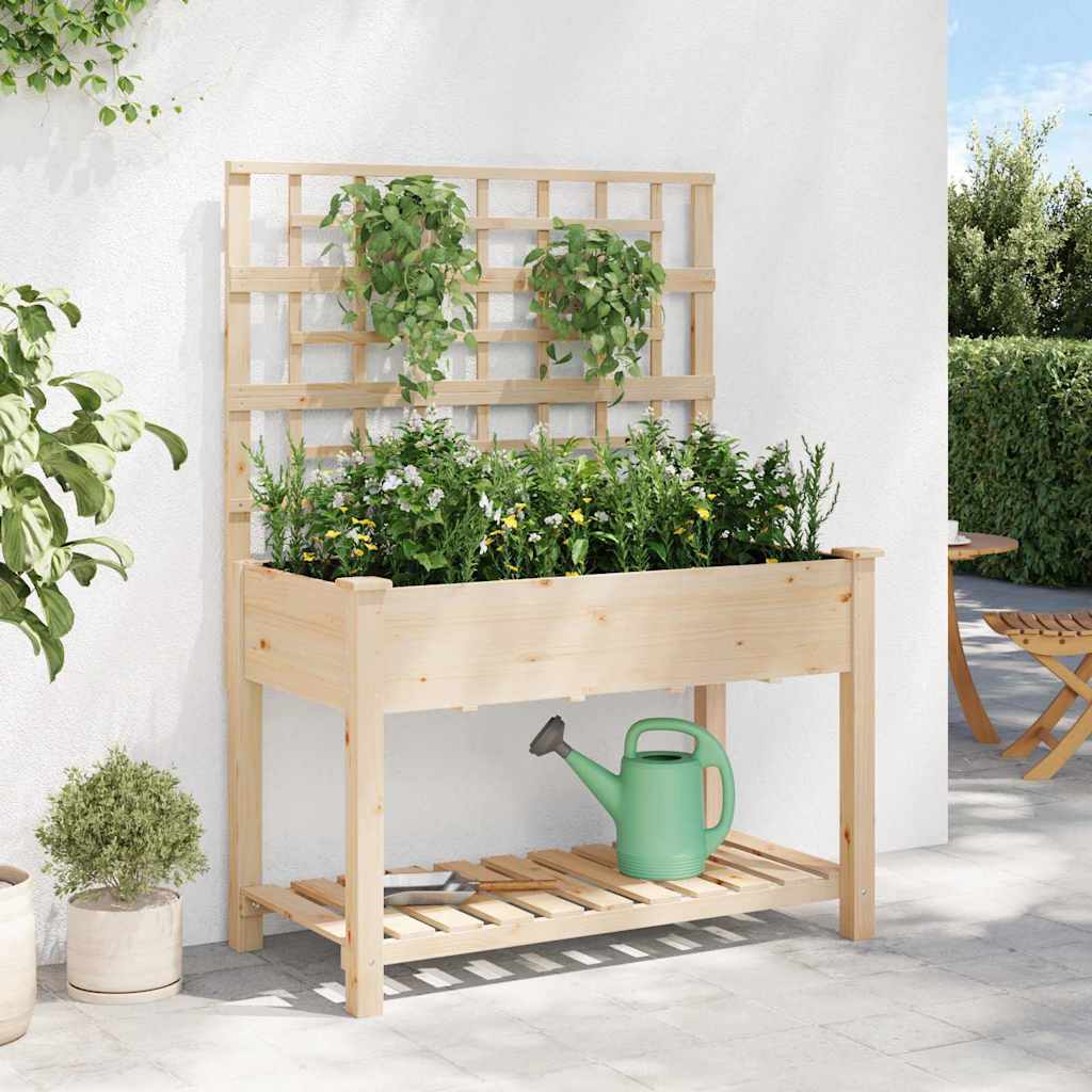 Tuin Bloempot Beige 115 x 60,5 x 153 cm Massief Vurenhout is nu te koop bij PeponiXL, paradijselijk wonen!
