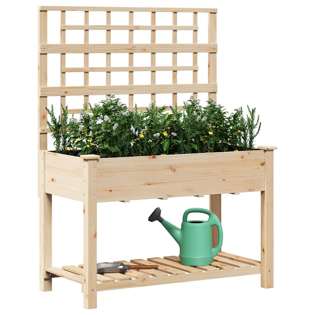 Tuin Bloempot Beige 115 x 60,5 x 153 cm Massief Vurenhout is nu te koop bij PeponiXL, paradijselijk wonen!