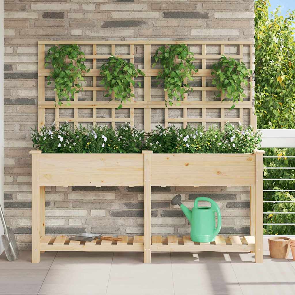 Tuin Bloempot Beige 161 x 46 x 152,5 cm Massief Vurenhout is nu te koop bij PeponiXL, paradijselijk wonen!