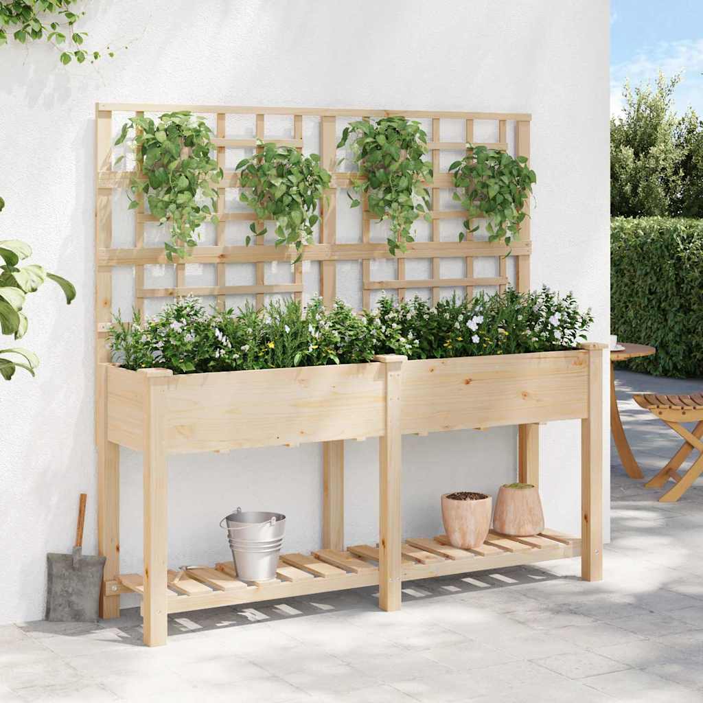 Tuin Bloempot Beige 161 x 46 x 152,5 cm Massief Vurenhout is nu te koop bij PeponiXL, paradijselijk wonen!
