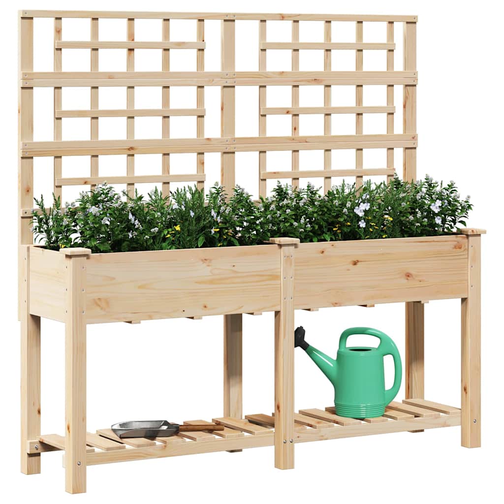 Tuin Bloempot Beige 161 x 46 x 152,5 cm Massief Vurenhout is nu te koop bij PeponiXL, paradijselijk wonen!