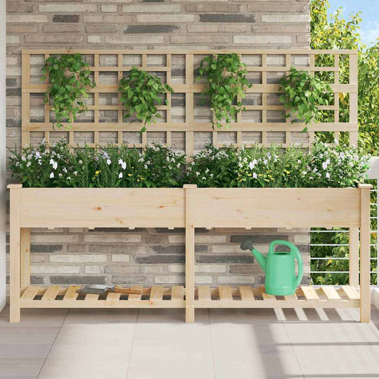 Tuin Bloempot Beige 203,5 x 54 x 152,5 cm Massief Vurenhout is nu te koop bij PeponiXL, paradijselijk wonen!