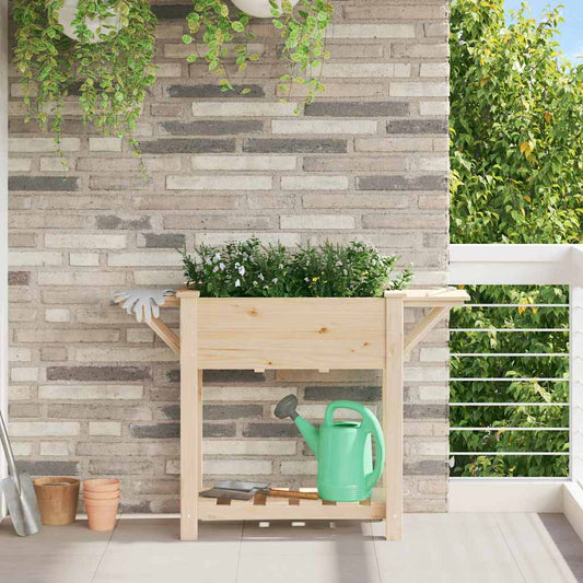 Tuin Bloempot Beige 111 x 37 x 76,5 cm Massief Vurenhout is nu te koop bij PeponiXL, paradijselijk wonen!