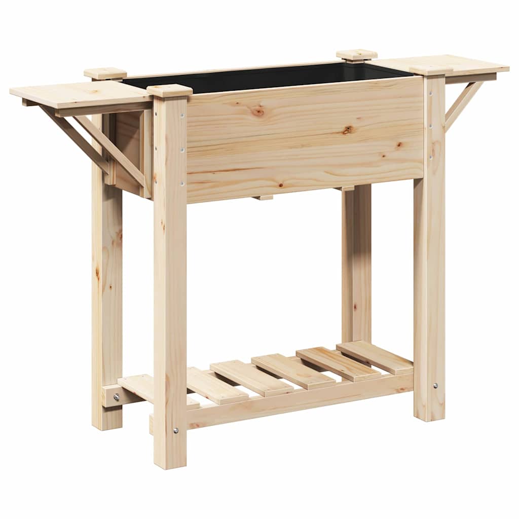 Tuin Bloempot Beige 111 x 37 x 76,5 cm Massief Vurenhout is nu te koop bij PeponiXL, paradijselijk wonen!