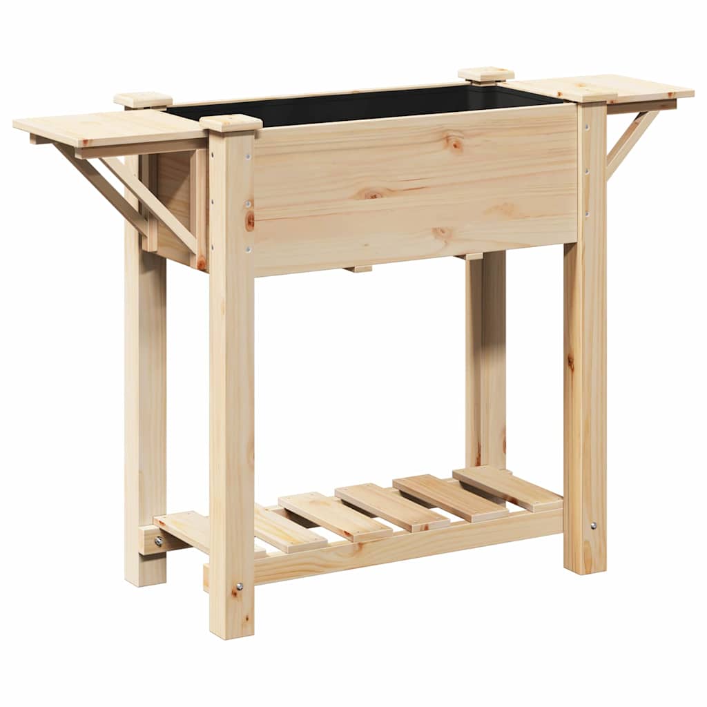 Tuin Bloempot Beige 111 x 37 x 76,5 cm Massief Vurenhout is nu te koop bij PeponiXL, paradijselijk wonen!