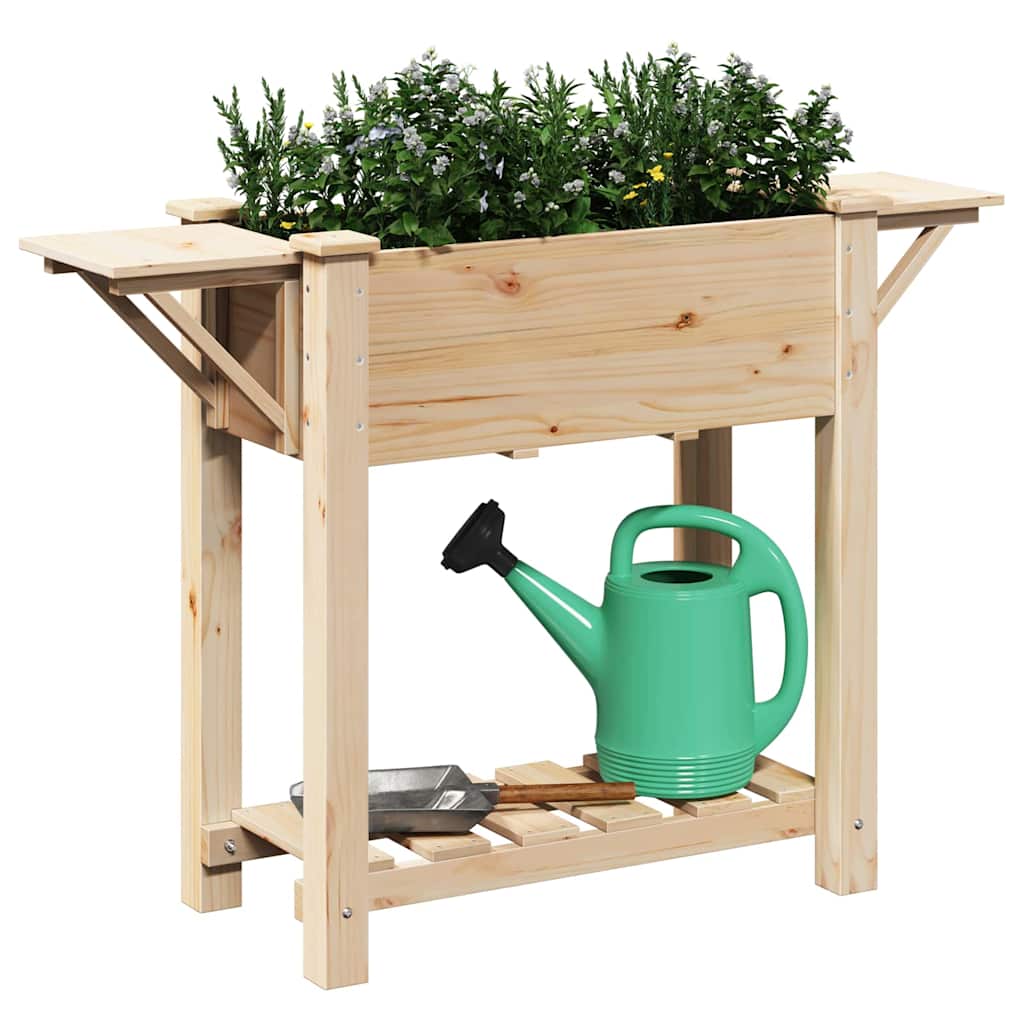 Tuin Bloempot Beige 111 x 37 x 76,5 cm Massief Vurenhout is nu te koop bij PeponiXL, paradijselijk wonen!