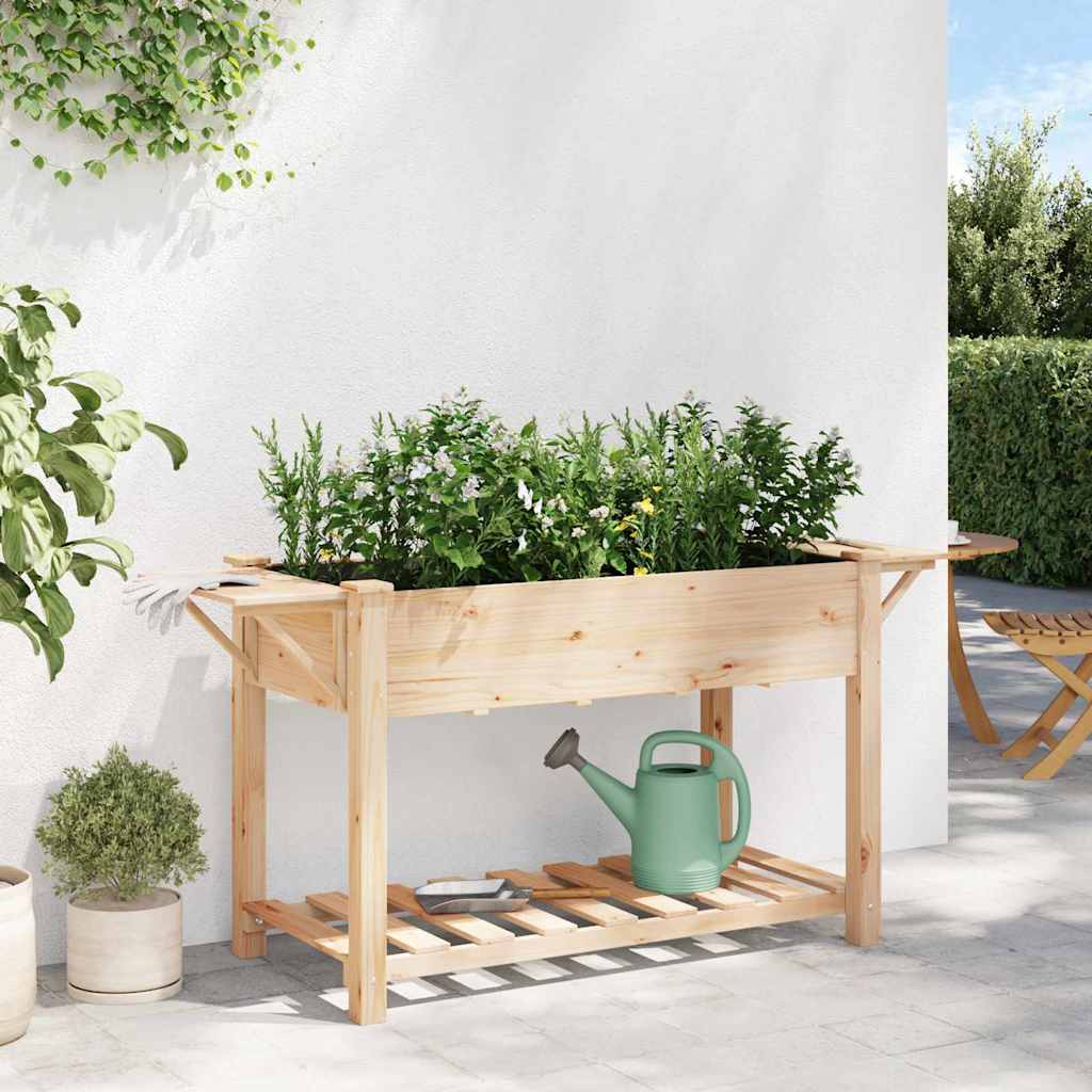 Tuin Bloempot Beige 155 x 59 x 76,5 cm Massief Vurenhout is nu te koop bij PeponiXL, paradijselijk wonen!