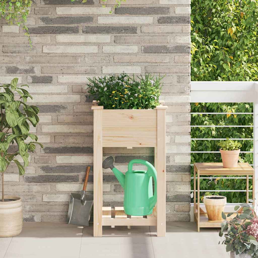 Tuin Bloempot Beige 45 x 45 x 76,5 cm Massief Vurenhout is nu te koop bij PeponiXL, paradijselijk wonen!