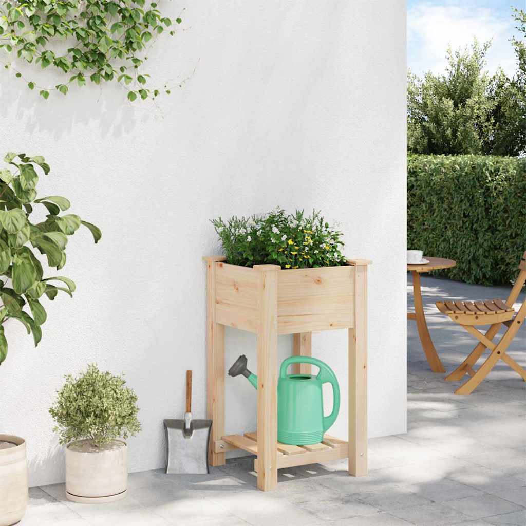 Tuin Bloempot Beige 45 x 45 x 76,5 cm Massief Vurenhout is nu te koop bij PeponiXL, paradijselijk wonen!