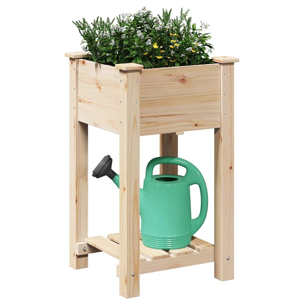 Tuin Bloempot Beige 45 x 45 x 76,5 cm Massief Vurenhout is nu te koop bij PeponiXL, paradijselijk wonen!