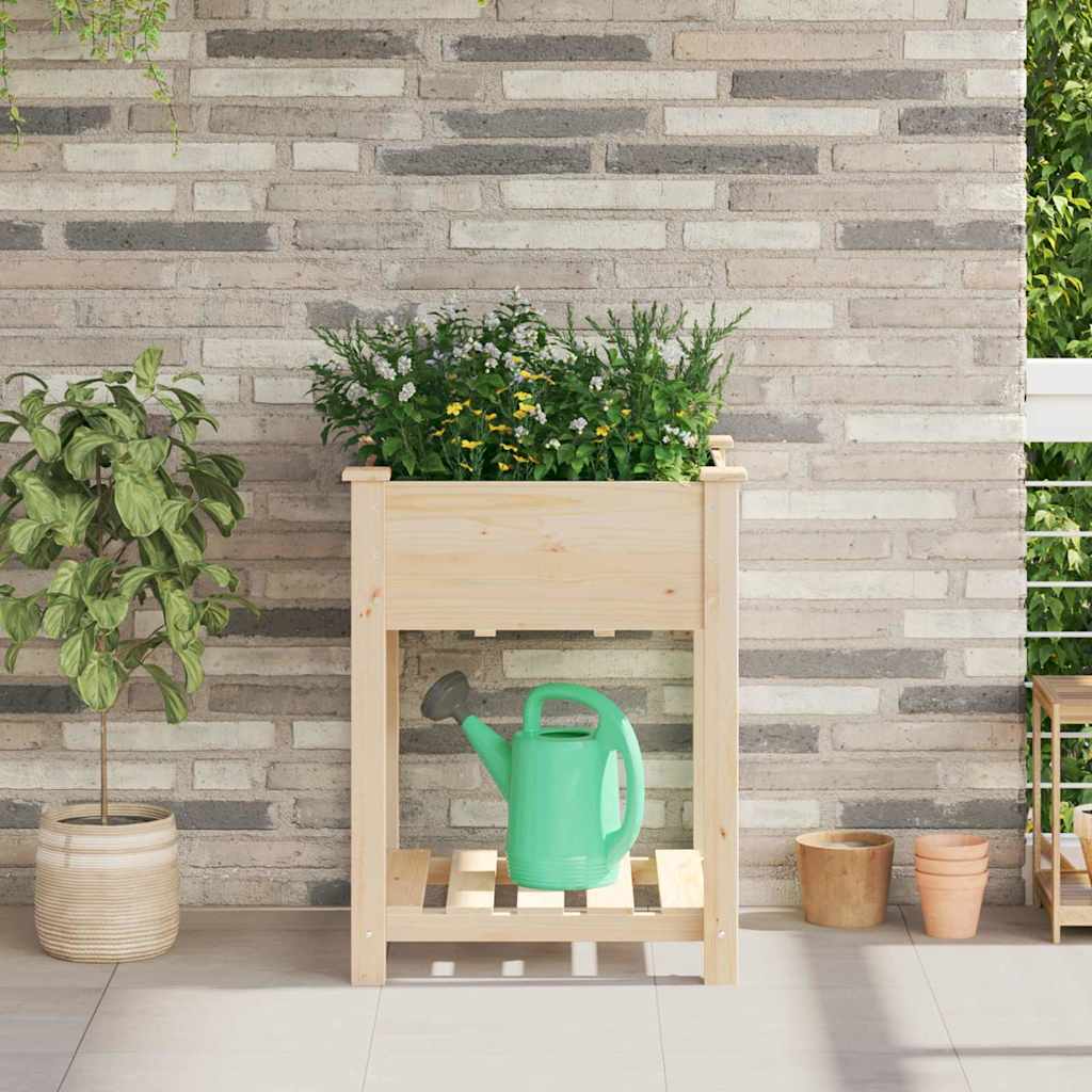 Tuin Bloempot Beige 60,5 x 60 x 76,5 cm Massief Vurenhout is nu te koop bij PeponiXL, paradijselijk wonen!