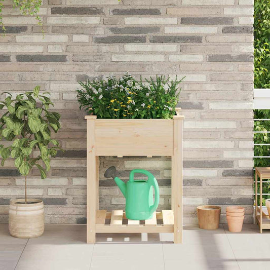 Tuin Bloempot Beige 60,5 x 60 x 76,5 cm Massief Vurenhout is nu te koop bij PeponiXL, paradijselijk wonen!