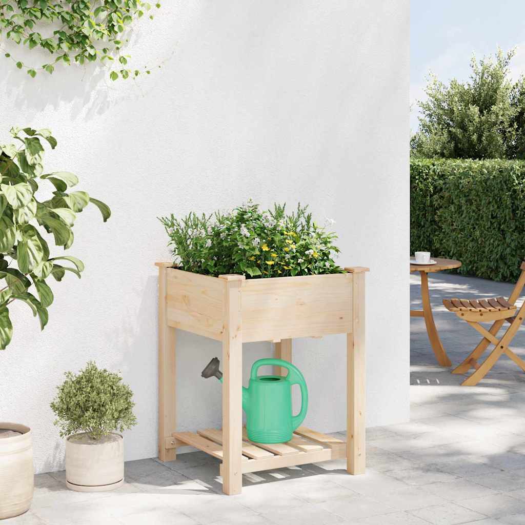 Tuin Bloempot Beige 60,5 x 60 x 76,5 cm Massief Vurenhout is nu te koop bij PeponiXL, paradijselijk wonen!