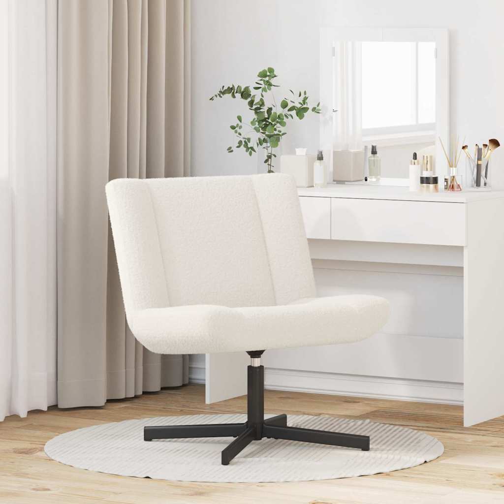 Draaistoel Crème 63 x 75 x 76 cm Schapenvacht is nu te koop bij PeponiXL, paradijselijk wonen!
