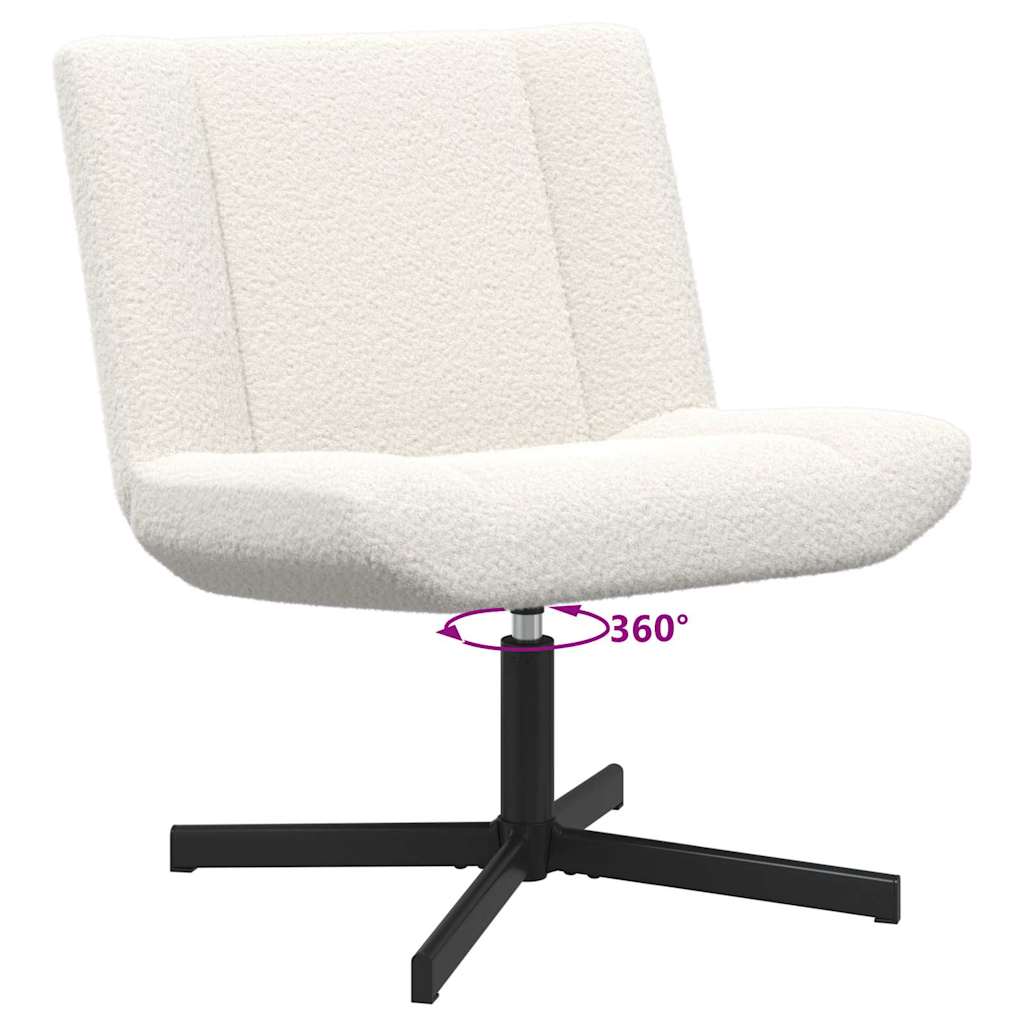 Draaistoel Crème 63 x 75 x 76 cm Schapenvacht is nu te koop bij PeponiXL, paradijselijk wonen!