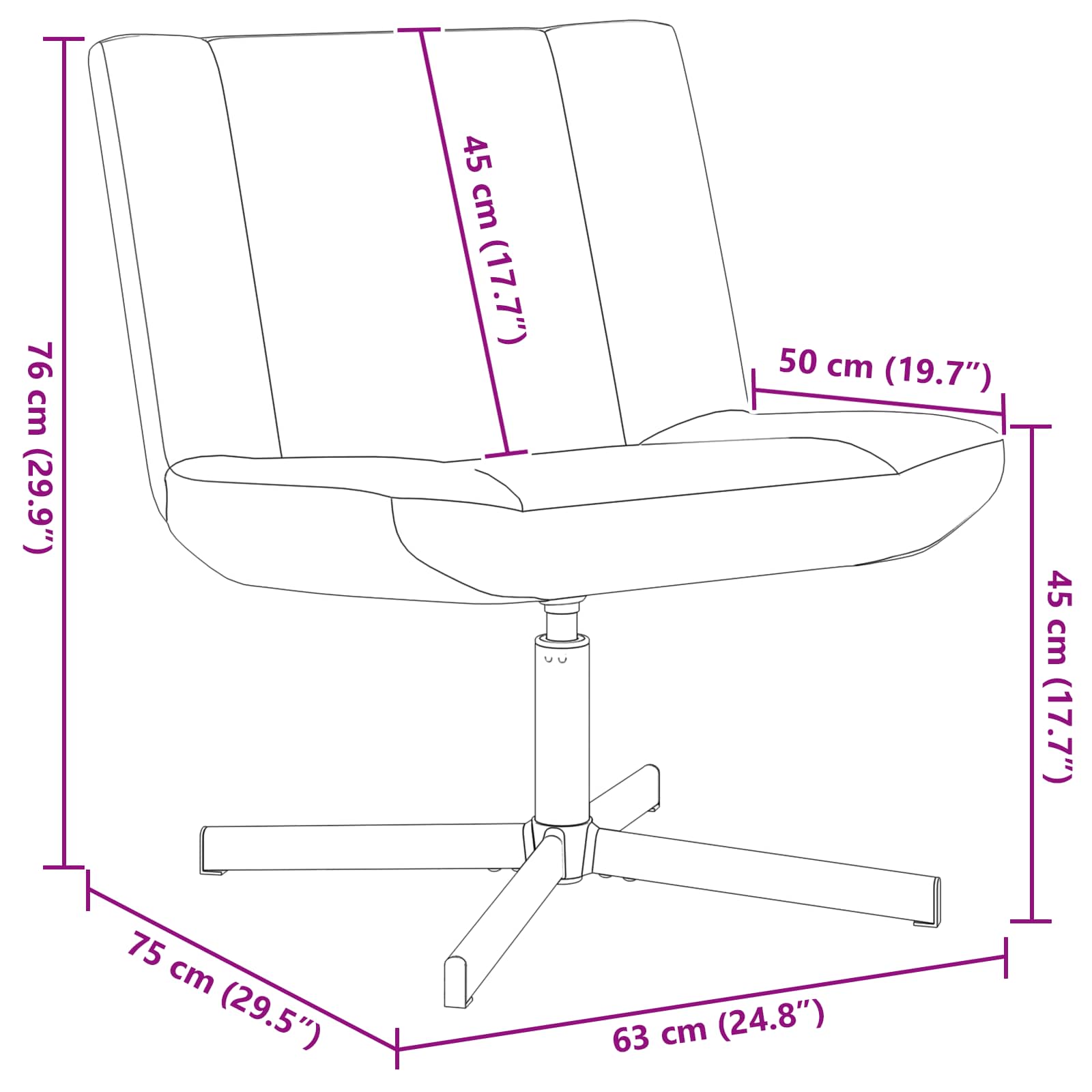 Draaistoel Donkergrijs 63 x 75 x 76 cm Schapenvacht is nu te koop bij PeponiXL, paradijselijk wonen!