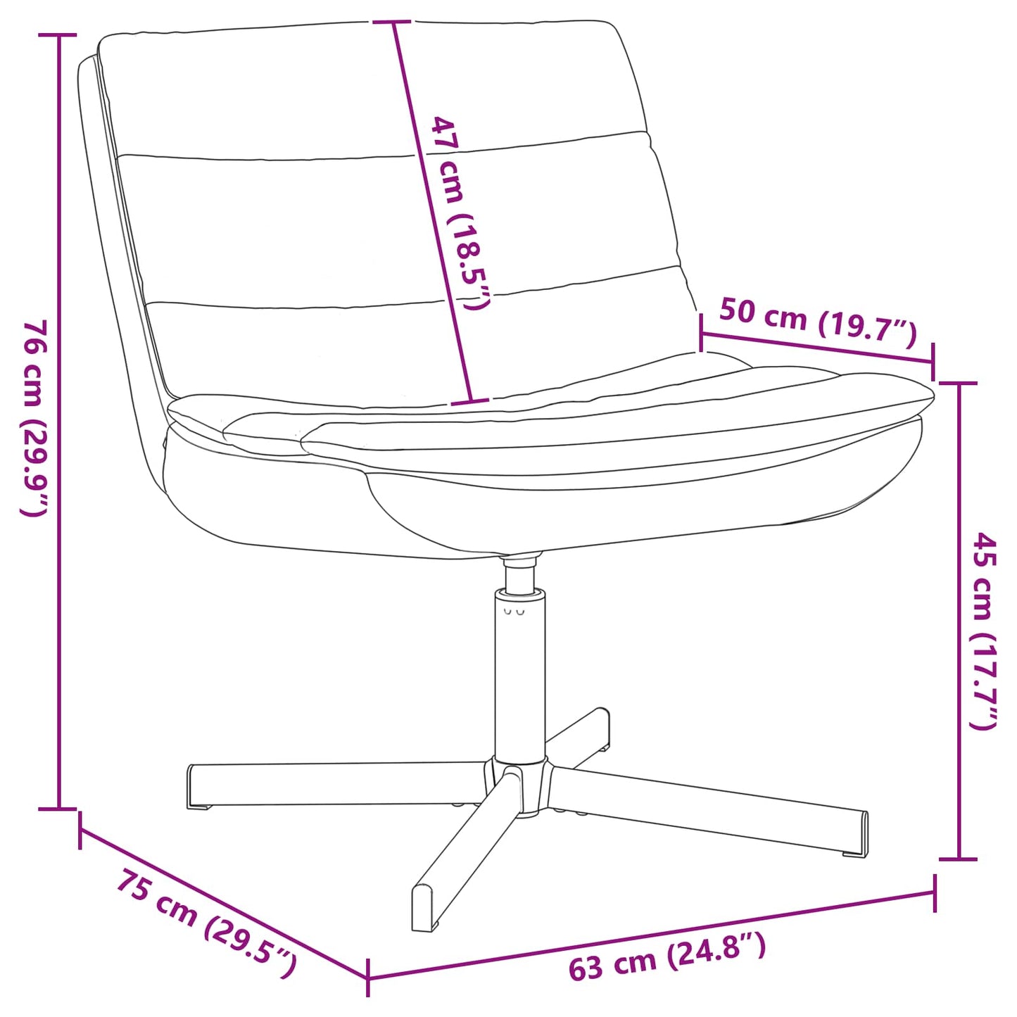 Draaistoel Bruin 63 x 75 x 76 cm Glanzend PU is nu te koop bij PeponiXL, paradijselijk wonen!
