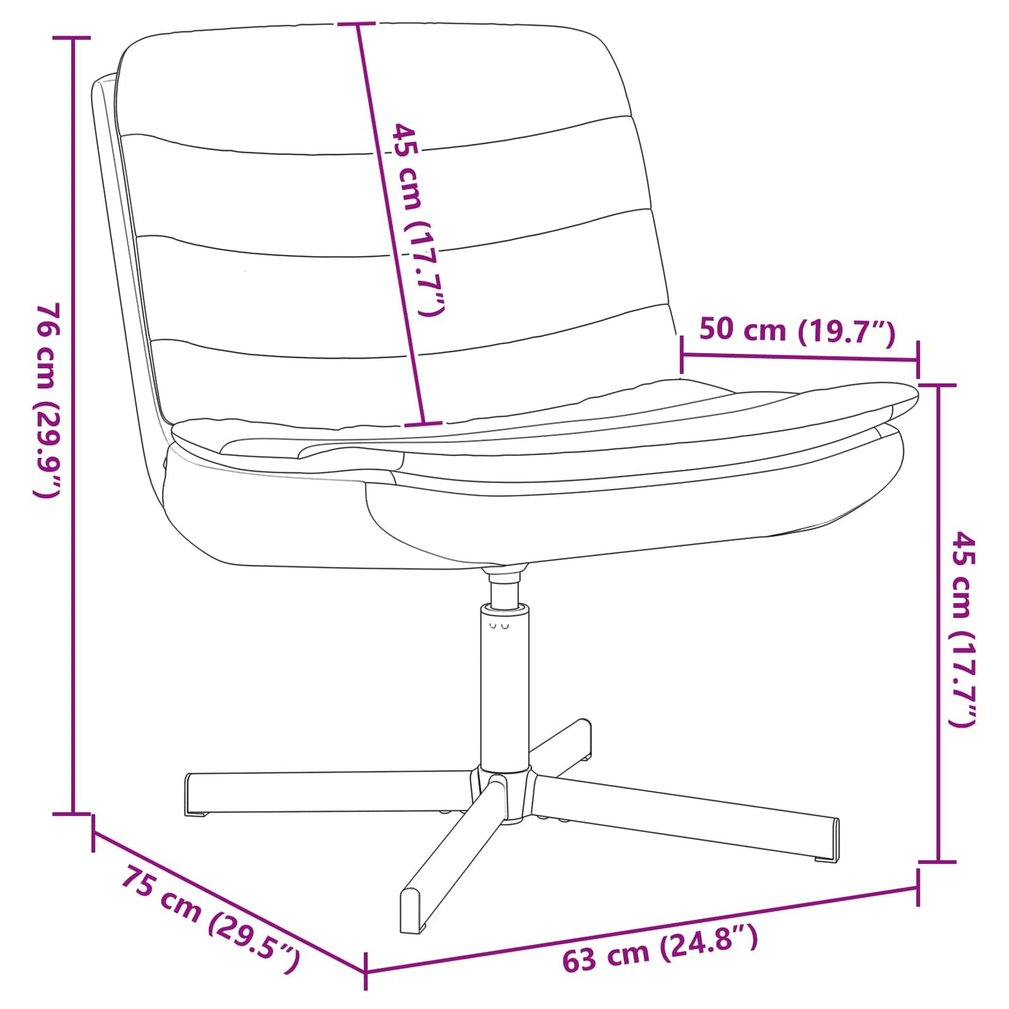 Draaistoel Wijnrood 63 x 75 x 76 cm Stof is nu te koop bij PeponiXL, paradijselijk wonen!