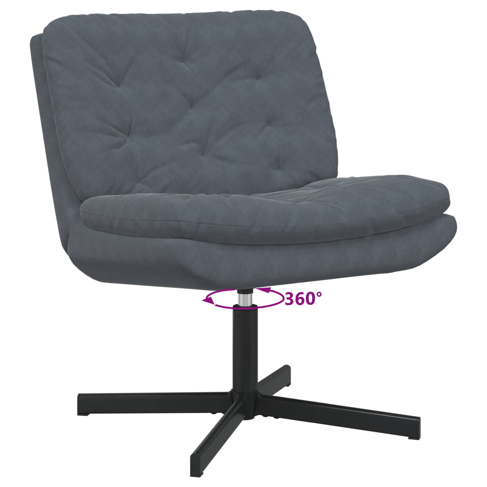 Draaibare Relaxstoel Donkergrijs 63 x 75 x 76 cm Fluweel is nu te koop bij PeponiXL, paradijselijk wonen!