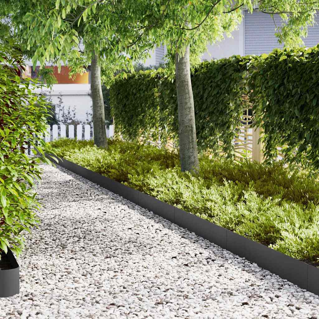 Tuinrand 50 pcs Zwart 100 x 0.05 x 20 cm Koudgewalst staal is nu te koop bij PeponiXL, paradijselijk wonen!