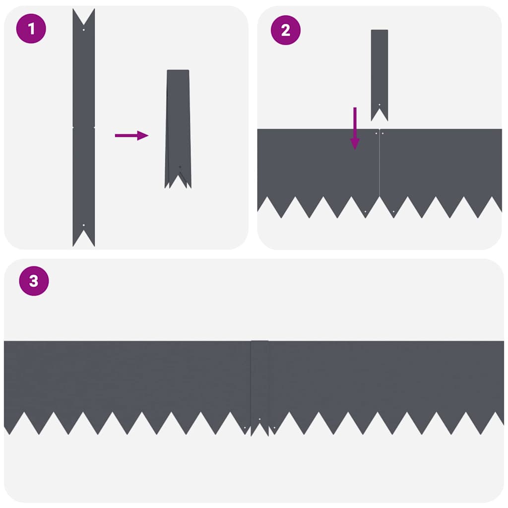 Tuinrand 50 pcs Antraciet 100 x 0.05 x 20 cm Koudgewalst staal is nu te koop bij PeponiXL, paradijselijk wonen!