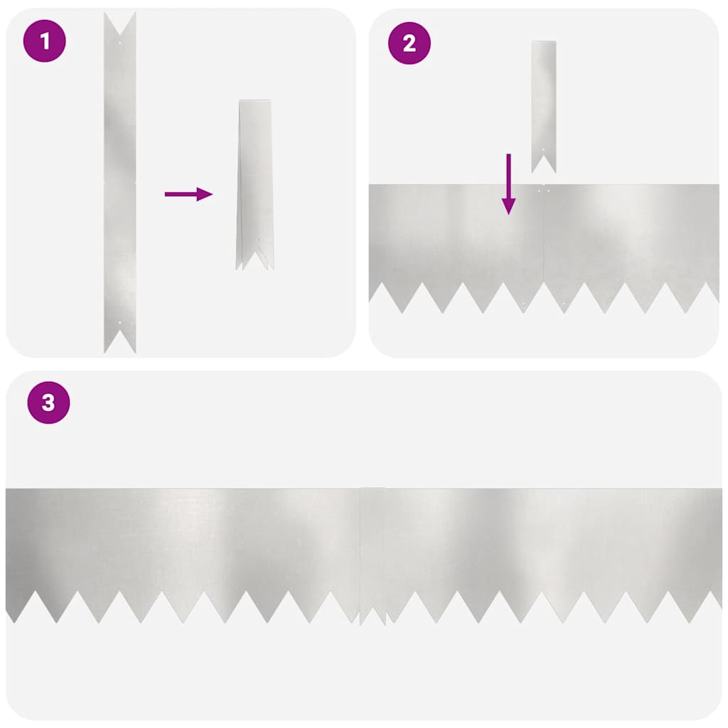 Tuinrand 50 pcs Zilver 100 x 0.05 x 20 cm Roestvrij staal is nu te koop bij PeponiXL, paradijselijk wonen!