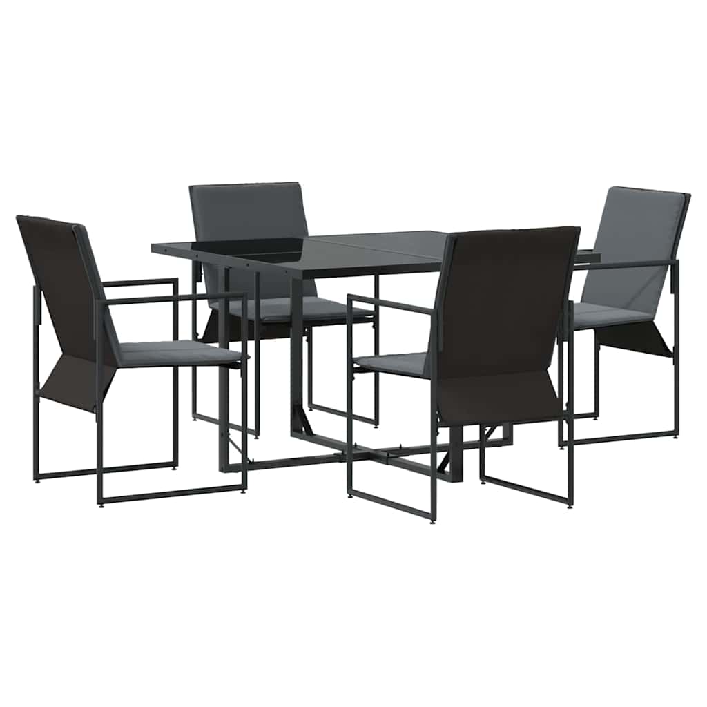 Tuin eettafelset 5 pcs Zwart Staal is nu te koop bij PeponiXL, paradijselijk wonen!