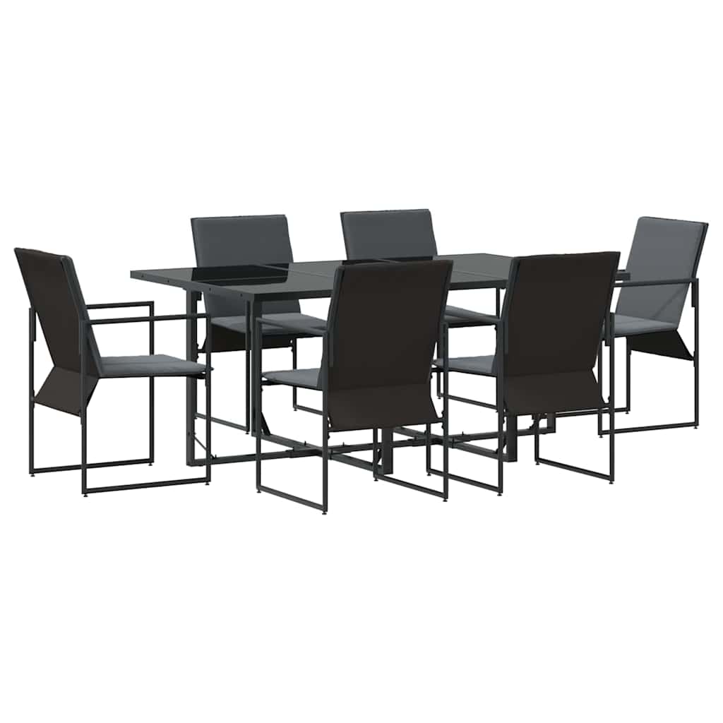 Tuin eettafelset 7 pcs Zwart Staal is nu te koop bij PeponiXL, paradijselijk wonen!