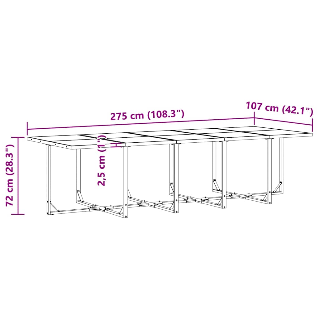 Tuin eettafelset 11 pcs Zwart Staal is nu te koop bij PeponiXL, paradijselijk wonen!