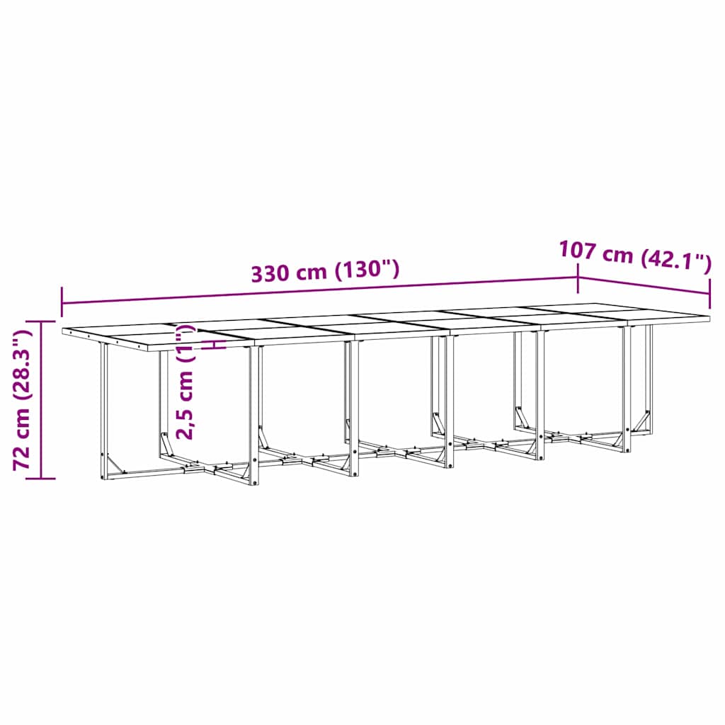 Tuin eettafelset 13 pcs Zwart Staal is nu te koop bij PeponiXL, paradijselijk wonen!