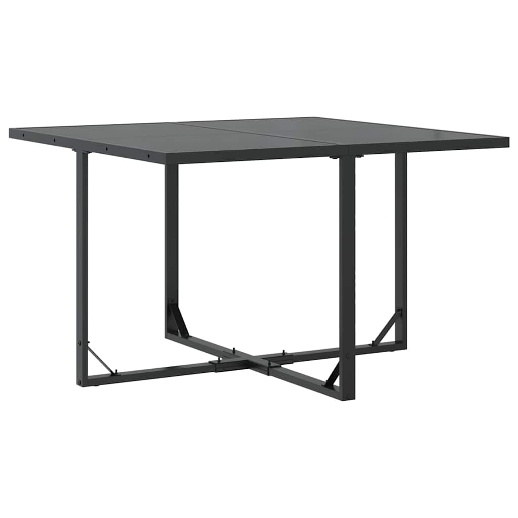 Tuin eettafelset 9 pcs Zwart Staal is nu te koop bij PeponiXL, paradijselijk wonen!