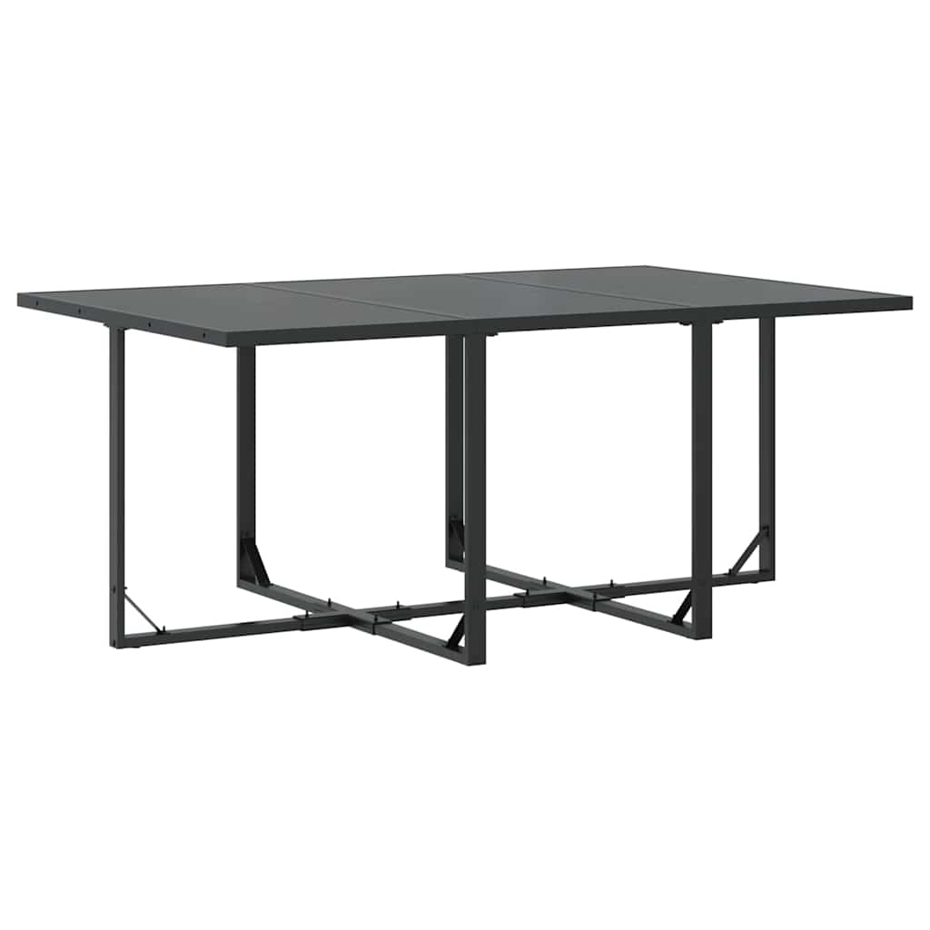 Tuin eettafelset 11 pcs Zwart Staal is nu te koop bij PeponiXL, paradijselijk wonen!