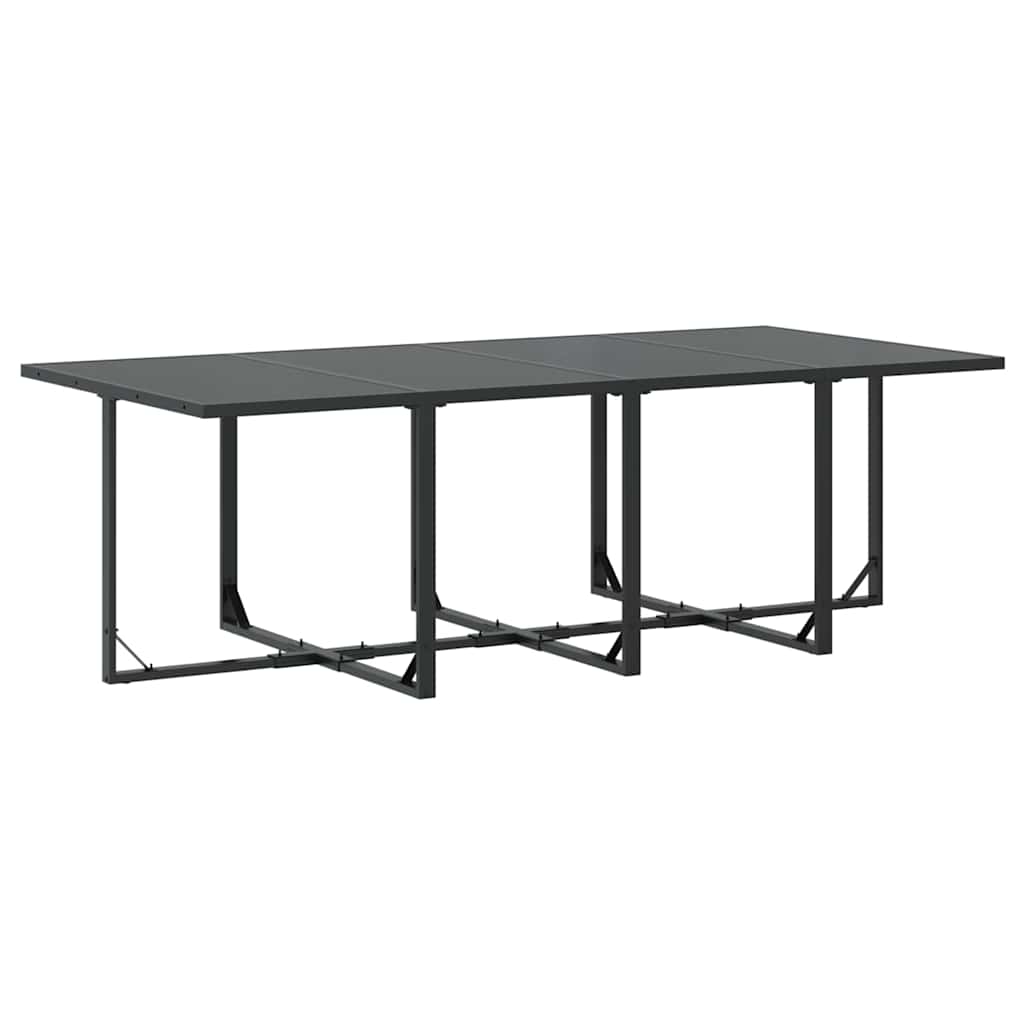 Tuin eettafelset 13 pcs Zwart Staal is nu te koop bij PeponiXL, paradijselijk wonen!