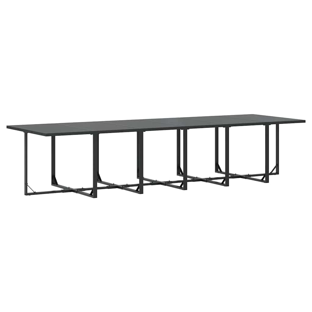 Tuin eettafelset 17 pcs Zwart Staal is nu te koop bij PeponiXL, paradijselijk wonen!