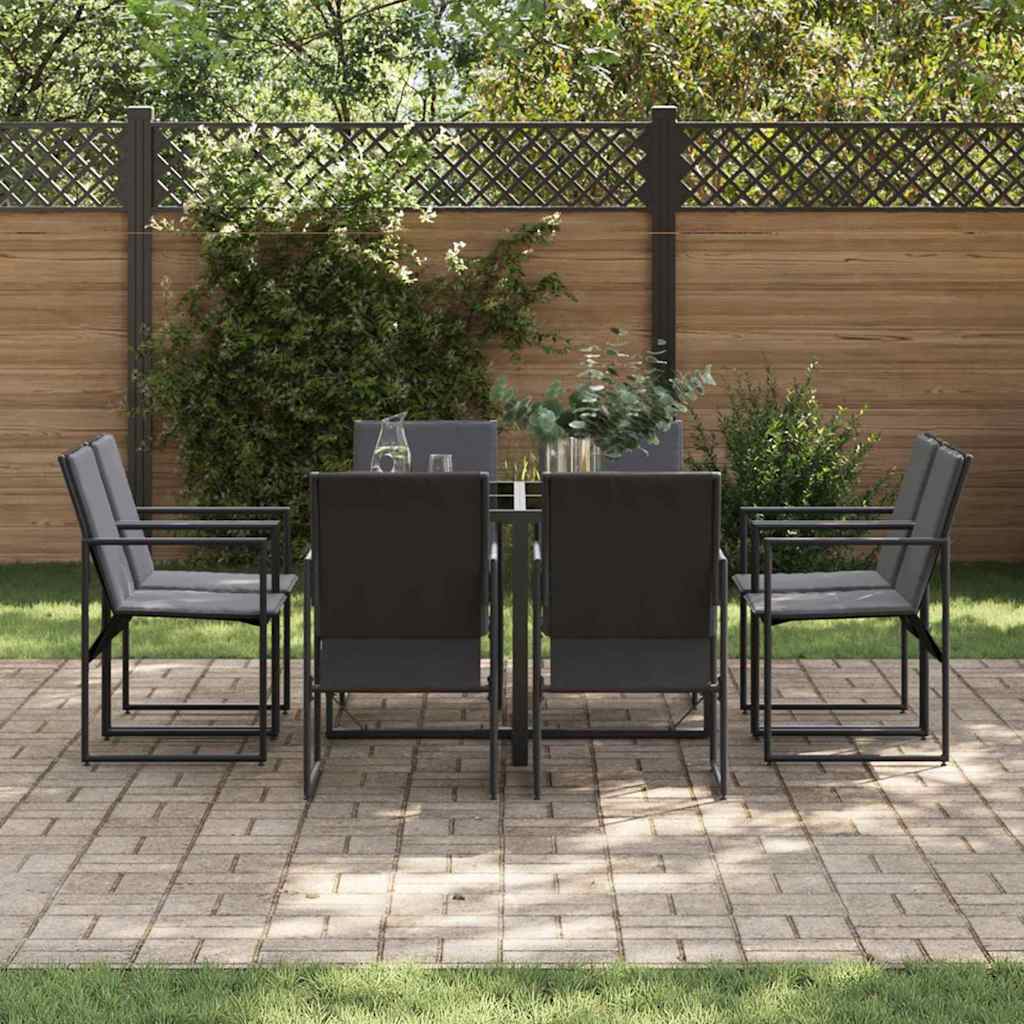 Tuin eettafelset 9 pcs Zwart Staal is nu te koop bij PeponiXL, paradijselijk wonen!