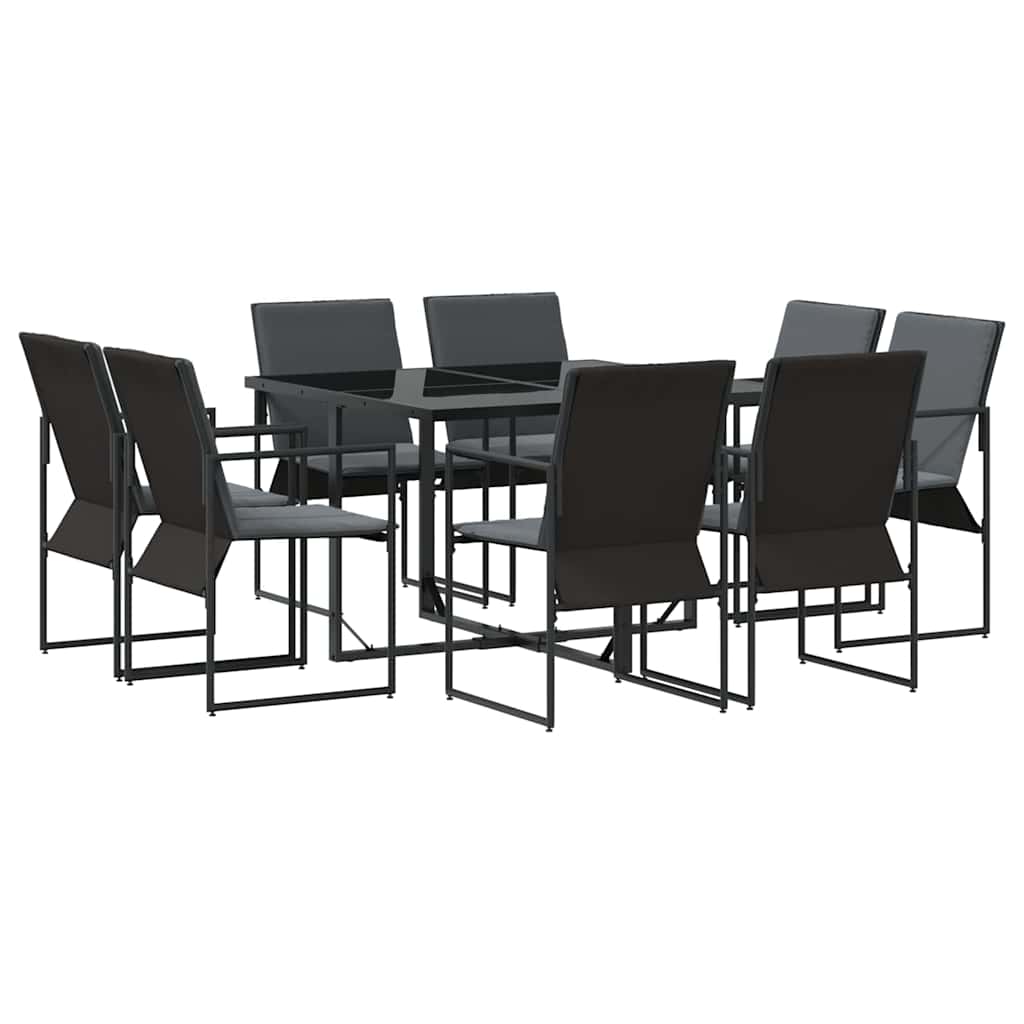 Tuin eettafelset 9 pcs Zwart Staal is nu te koop bij PeponiXL, paradijselijk wonen!