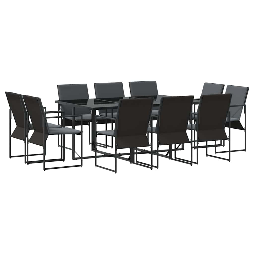 Tuin eettafelset 11 pcs Zwart Staal is nu te koop bij PeponiXL, paradijselijk wonen!