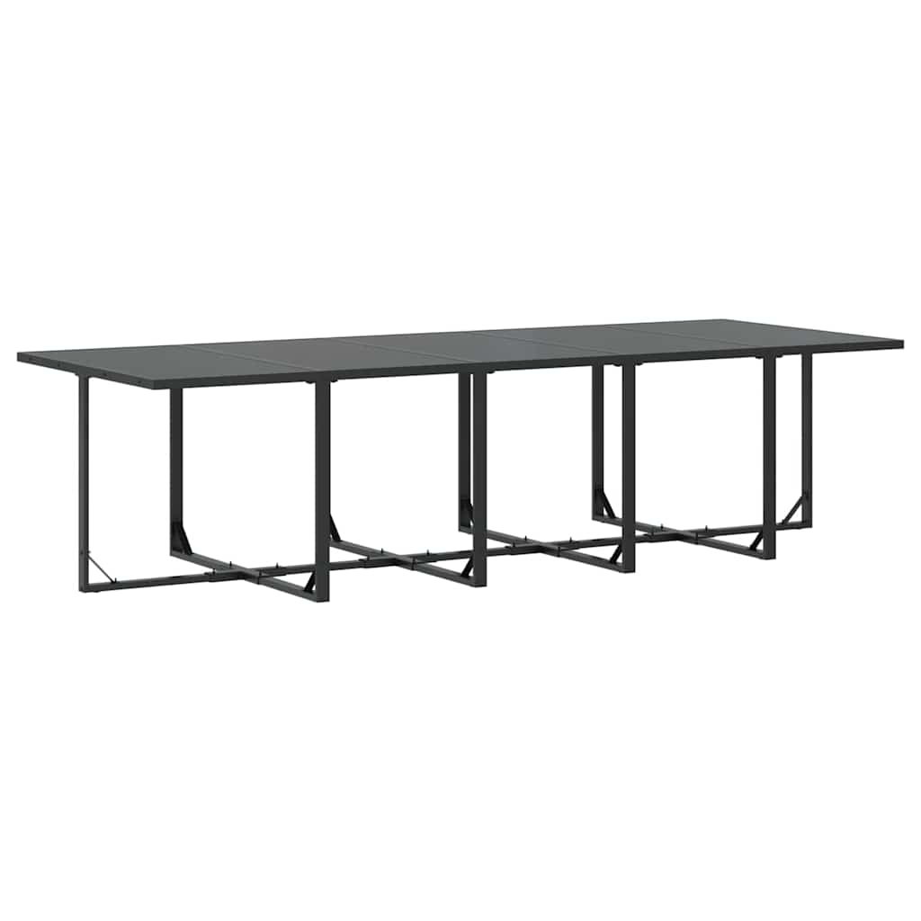 Tuin eettafelset 15 pcs Zwart Staal is nu te koop bij PeponiXL, paradijselijk wonen!