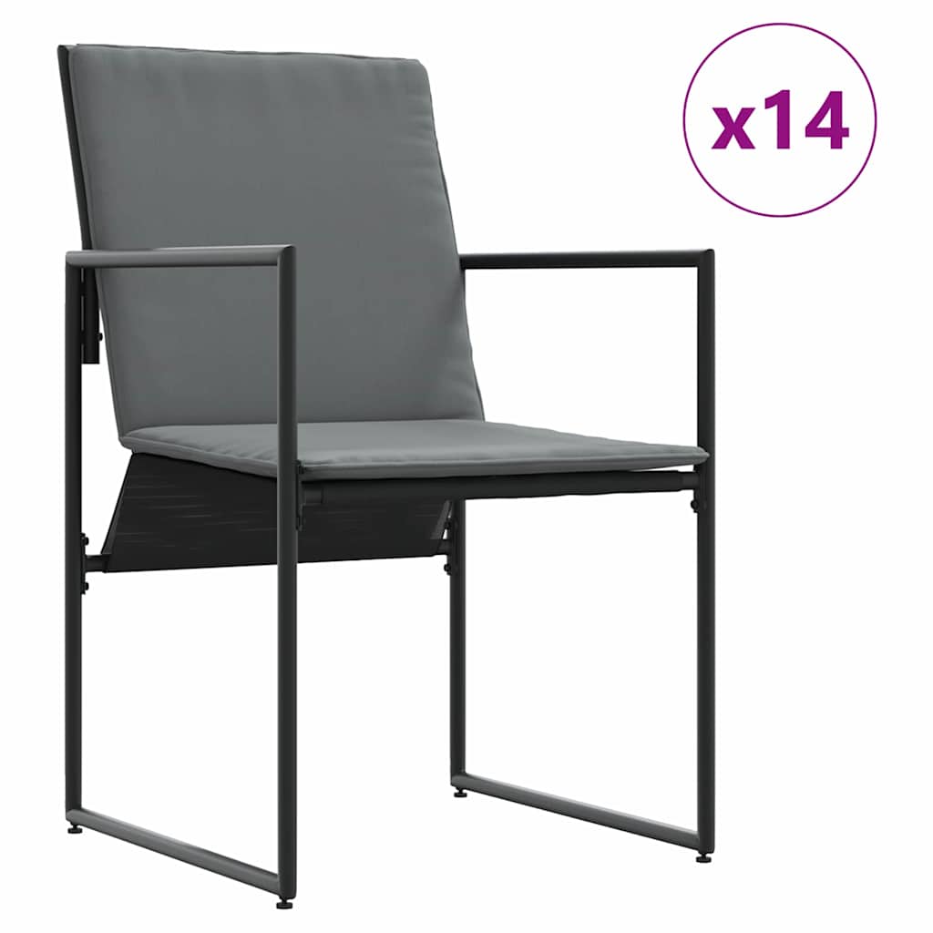Tuin eettafelset 15 pcs Zwart Staal is nu te koop bij PeponiXL, paradijselijk wonen!