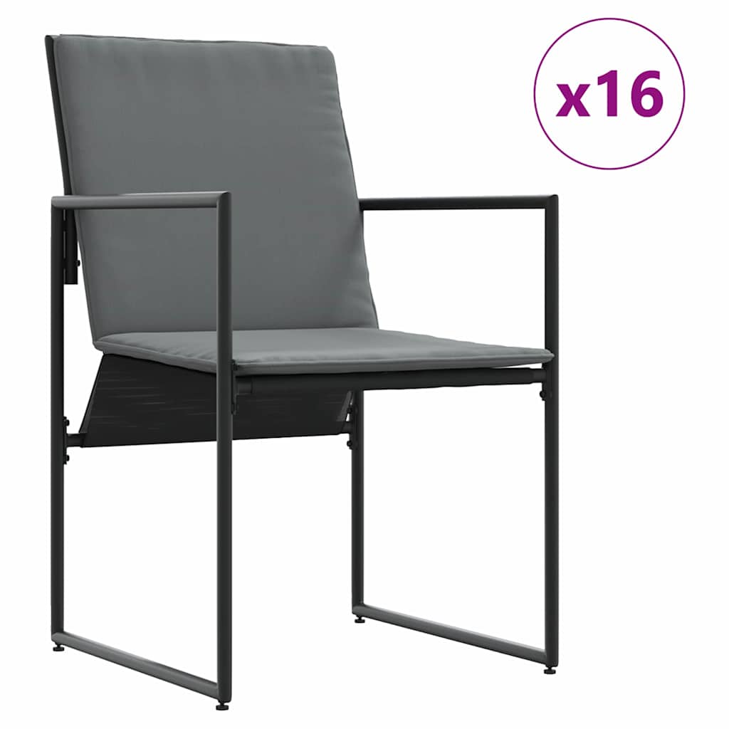 Tuin eettafelset 17 pcs Zwart Staal is nu te koop bij PeponiXL, paradijselijk wonen!
