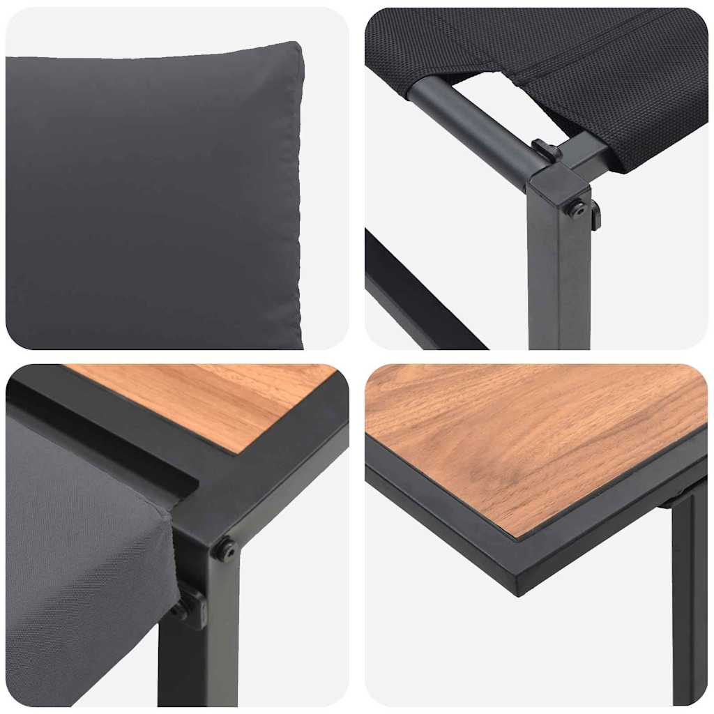 Tuin eettafelset 3 pcs Antraciet Staal is nu te koop bij PeponiXL, paradijselijk wonen!