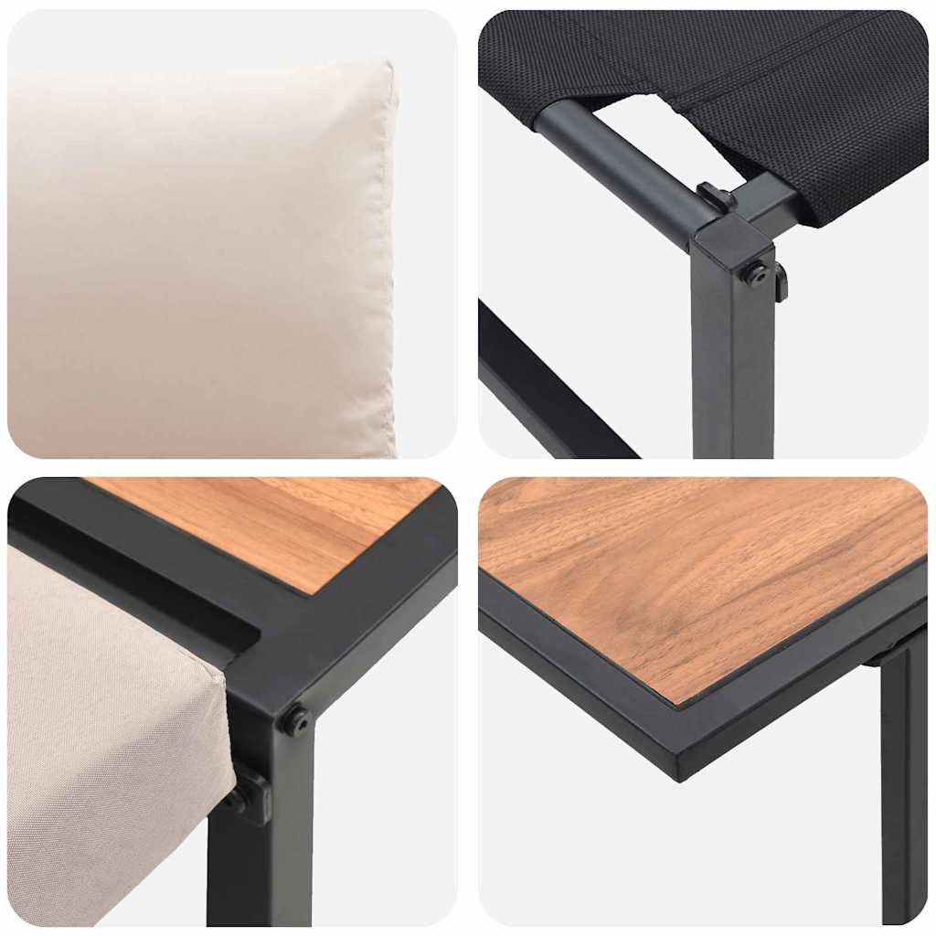 Tuin eettafelset 3 pcs Taupe Staal is nu te koop bij PeponiXL, paradijselijk wonen!