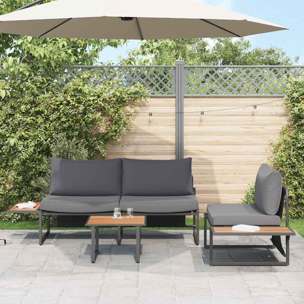 Tuin eettafelset 3 pcs Antraciet Staal is nu te koop bij PeponiXL, paradijselijk wonen!