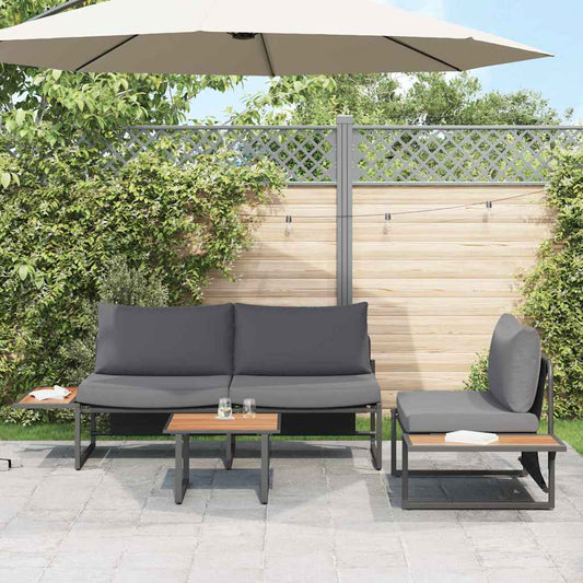 Tuin eettafelset 3 pcs Antraciet Staal is nu te koop bij PeponiXL, paradijselijk wonen!